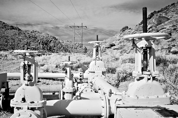 Water Throttling Valves & Power Lines - Poison Canyon, CA - 2015