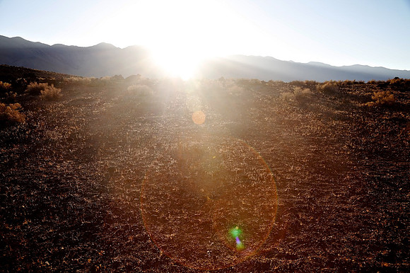 Sunset Behind Sierra Nevada - Fossil Falls, CA - 2015