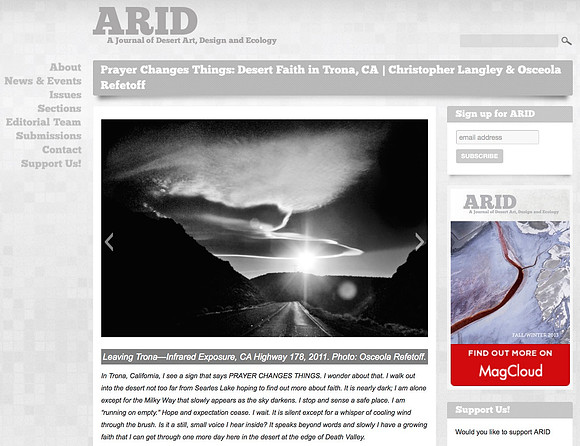 Arid: A Journal of Desert Art, Design and Ecology - Prayer Changes Things: Desert Faith in Trona, CA - Oct 2015