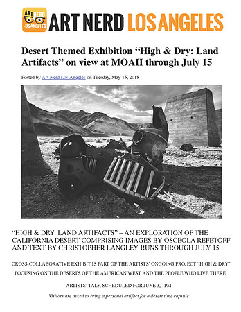 Art Nerd Los Angeles: Desert Themed Exhibition "High & Dry: Land Artifacts" at MOAH - May 2018