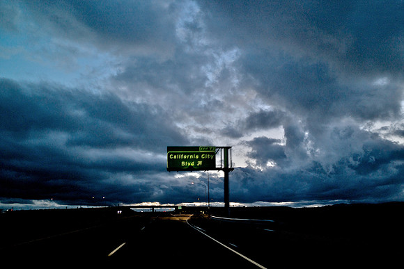 Heading South on Hwy 14 at California City Blvd - North of Mojave, CA - 2010