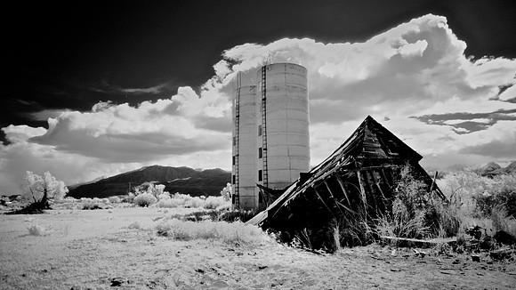 Twin Silos and Collapsed Farm Building - Bishop, CA - 2016