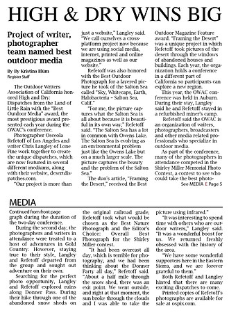 The Inyo Register - High & Dry Wins Big - June, 4 2016