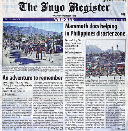 Inyo Register - An Adventure to Remember - Pt 1 - Nov 16-17, 2013